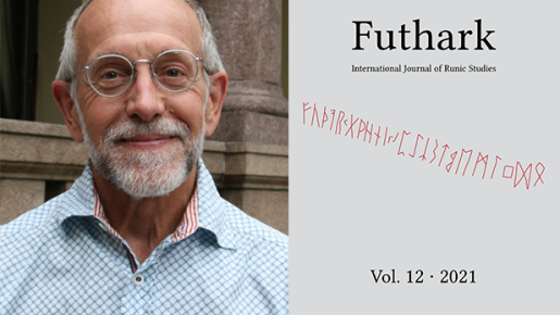 Proffesor James Knirk and the cover of the 12th addtion of Futhark