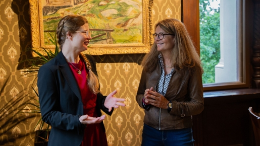 CAS director Camilla Serck-Hansen and Claudia Brühwiler talking